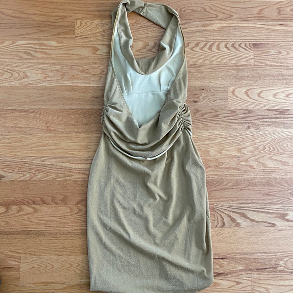 R.E.D. Valentino NWT Gold Halter Dress (42/6) - Picture 12 of 16